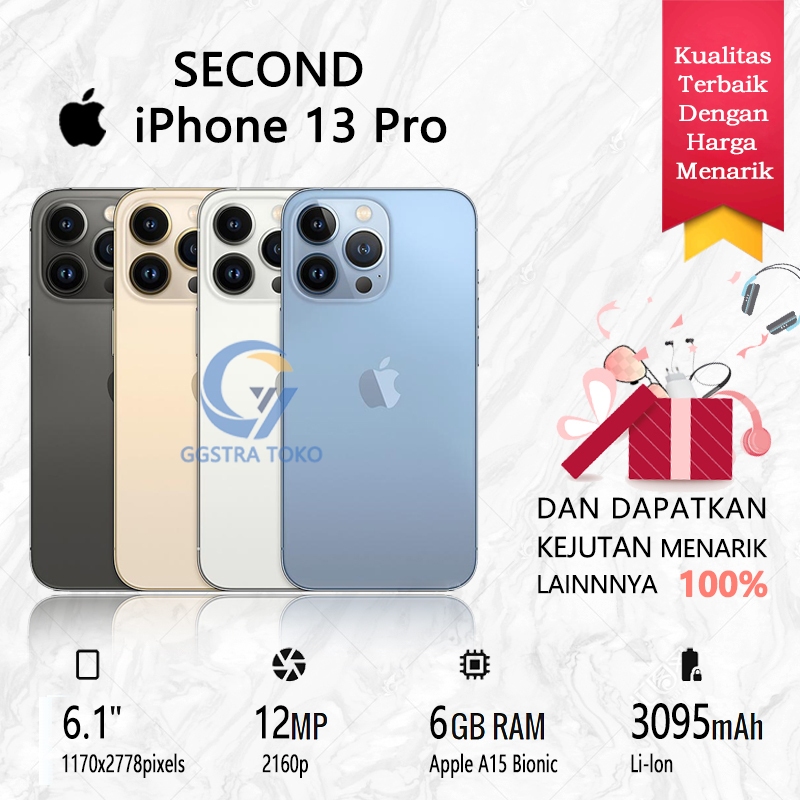 iphone 13 Pro/13 Pro Max Second Original 1TB 512GB 256GB 128GB 13 Pro Bekas Mulus Fullset