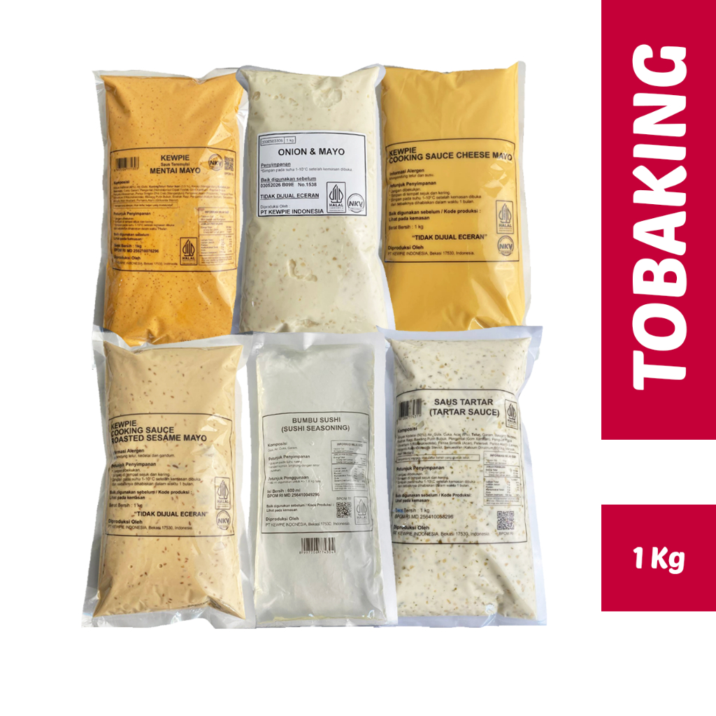 

Kewpie Cooking Sauce 1 kg Mayo Mentai Cheese Onion Tartar Sushi Wijen Sesame Mayonaise