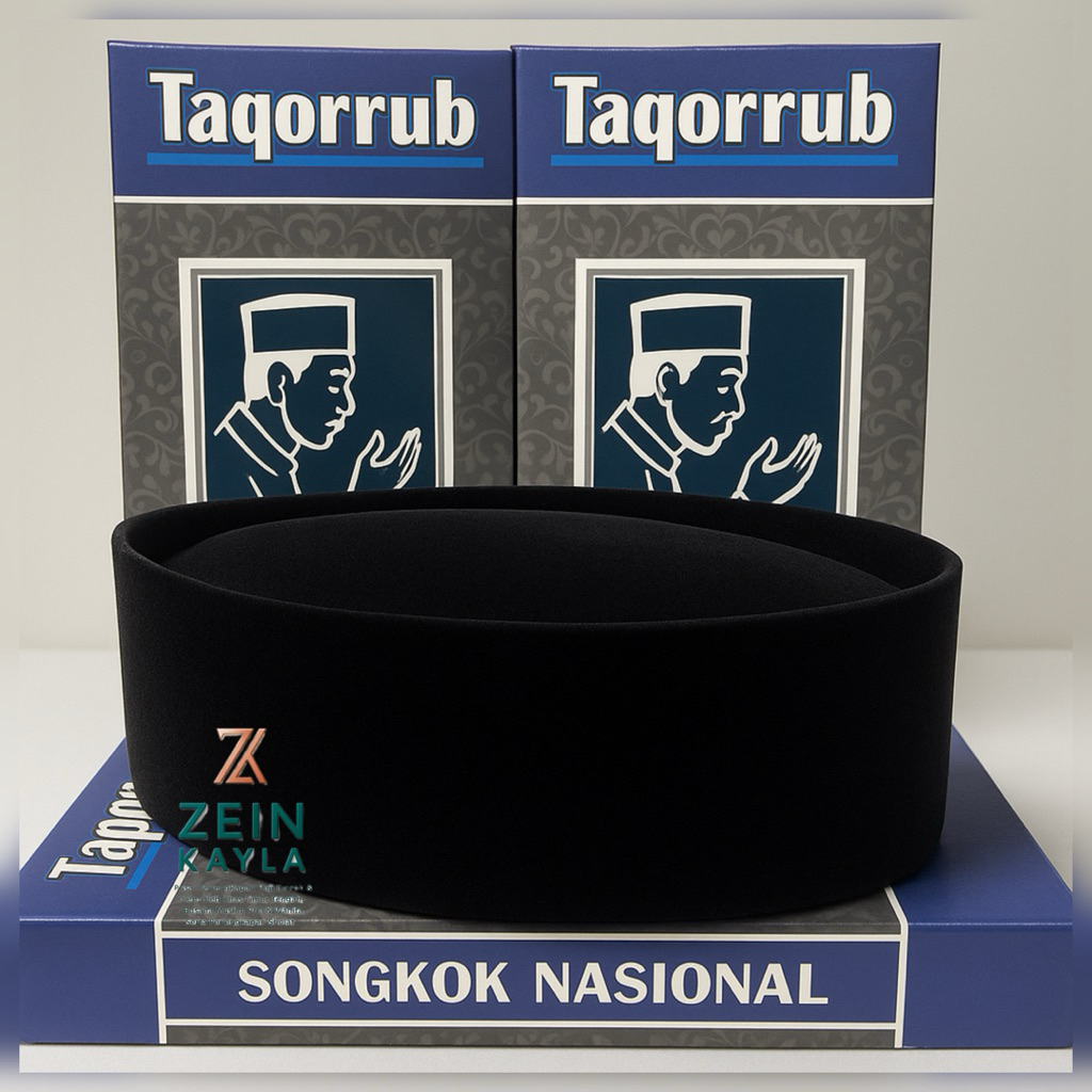 Peci Nasional Taqorrub Songkok Hitam Polos Ac Tinggi (7 8 9 10) Peci Taqorrub Hitam Polos Premium