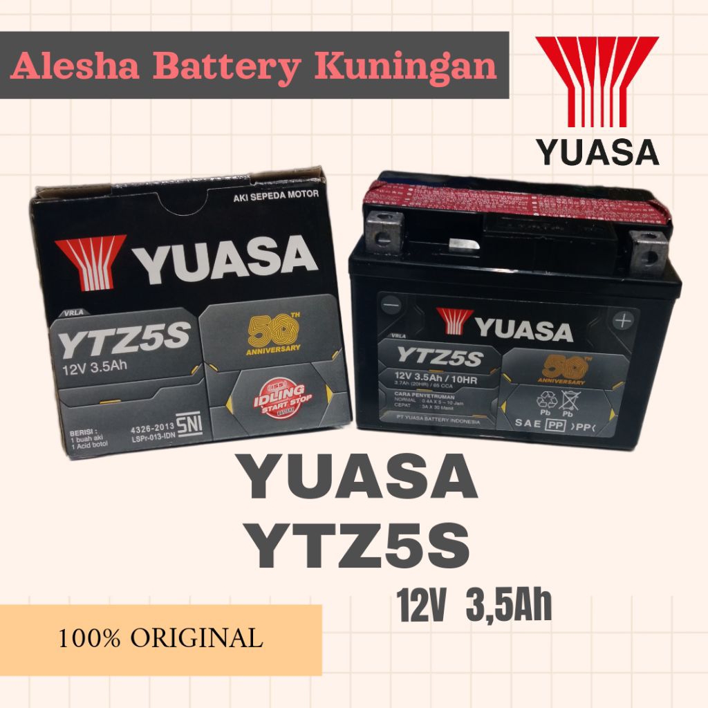 AKI MOTOR KERING YUASA YTZ5S BEAT KARBU, X-TRIDE, BYOSON,FINO, MIO SOUL DLL...