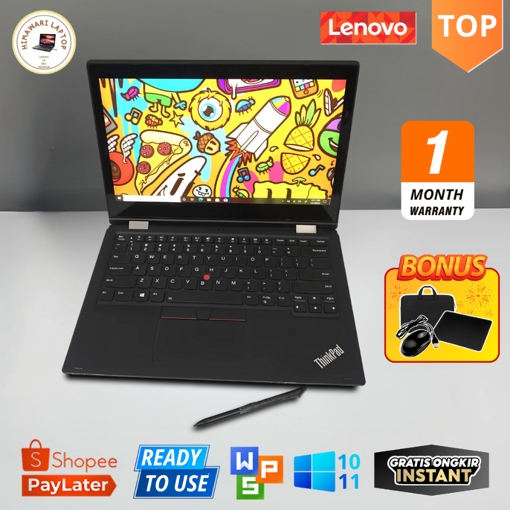 LAPTOP LENOVO THINKPAD 2in1 YOGA L380 CORE I5/I7 GEN 8 - MURAH DAN BERGARANSI