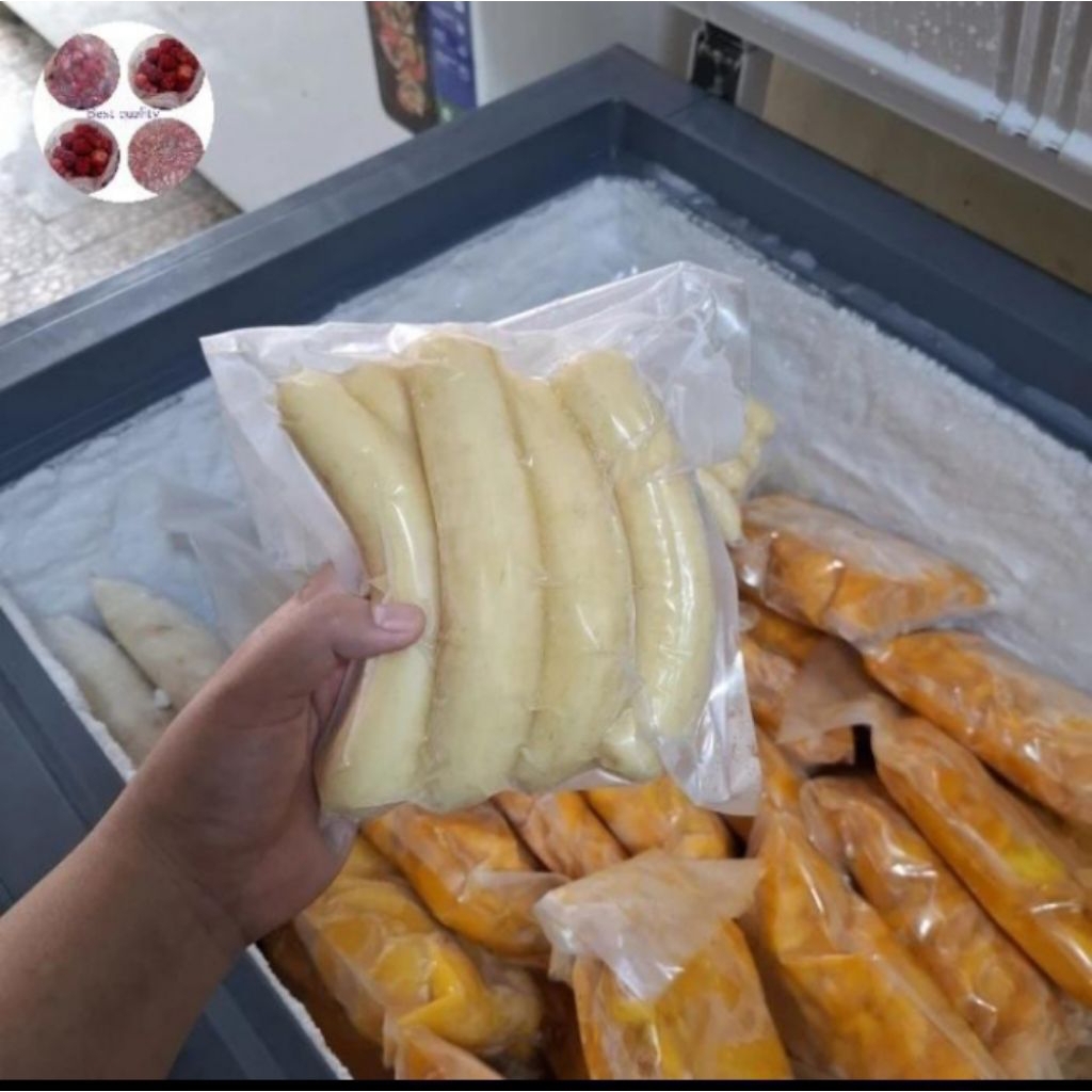 

Buah Pisang Cavendish Frozen Beku 500gr (kemasan vakum)