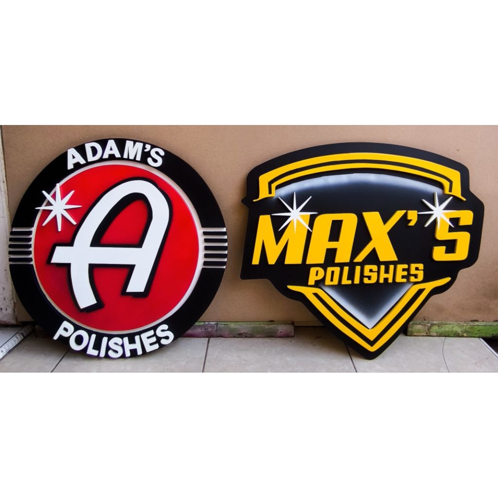 custom logo huruf timbul kayu led