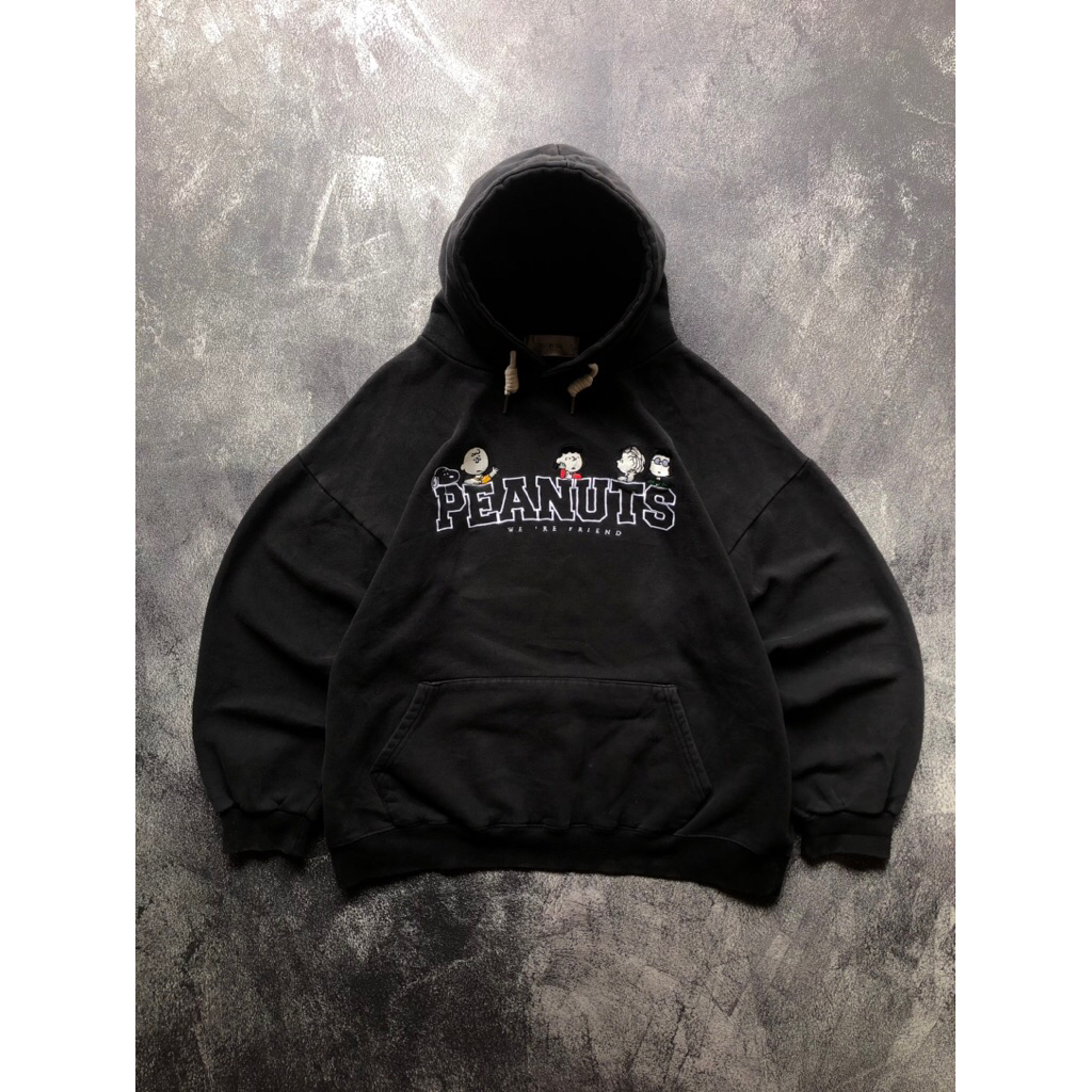 Hoodie Penauts Embroidery DGT By GLL Black Color