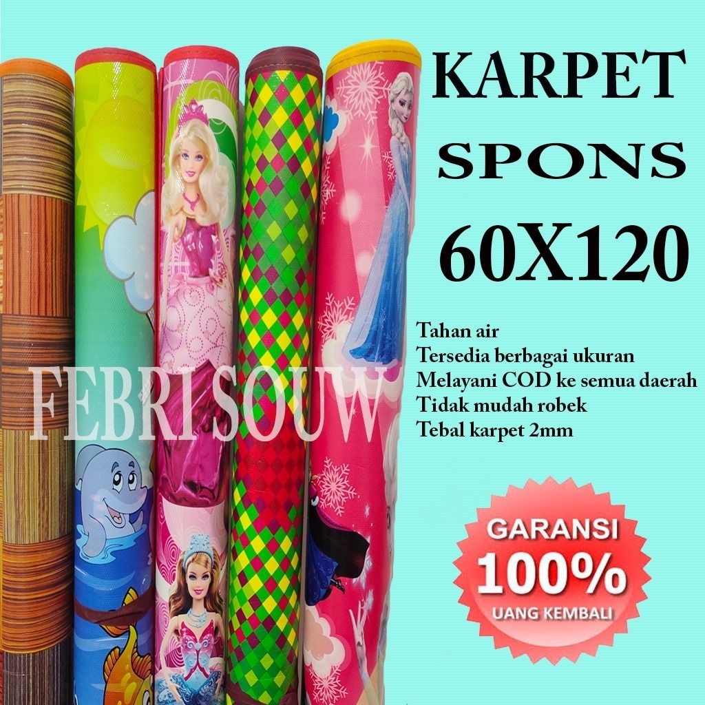 Karpet Kecil Spon Motif Karakter Tahan Air / Karpet Sajadah Tikar Kecil Murah / Tikar Alas Meja 120×