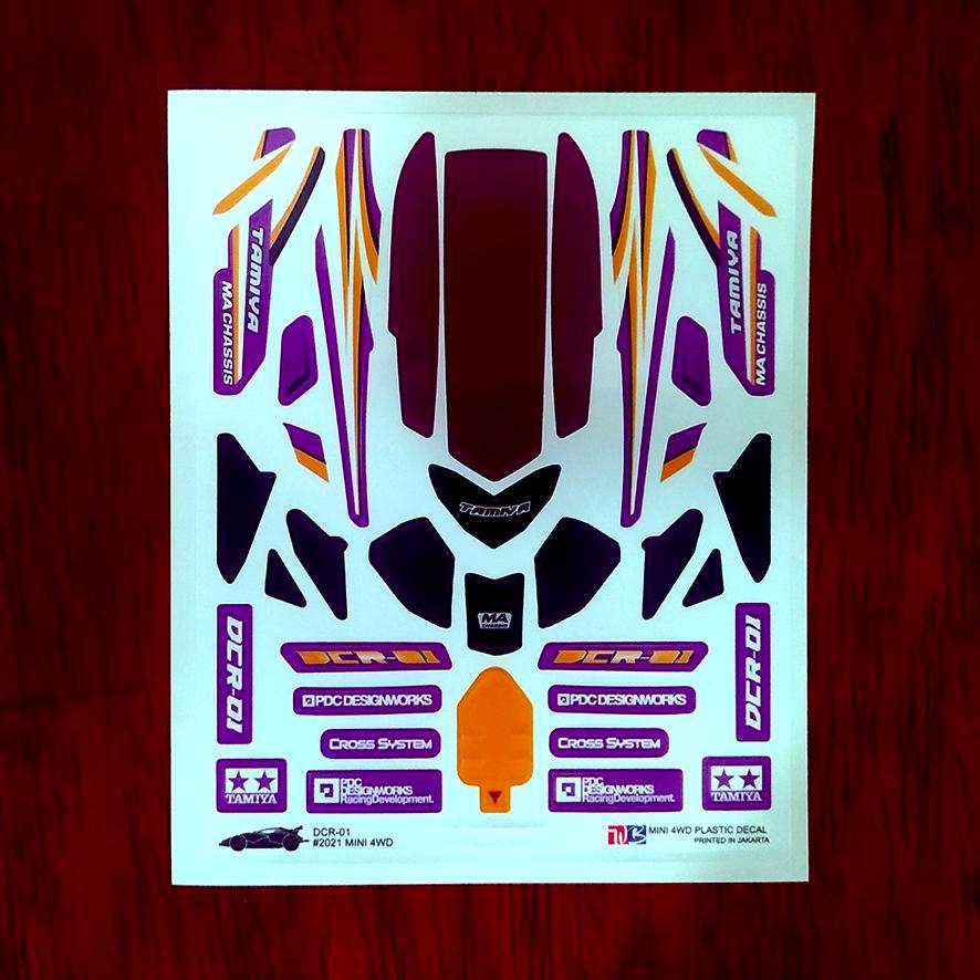 Stiker DCR 01 - Body Ungu Kombinasi Putih Gold - Vinnyl Laminating Doft