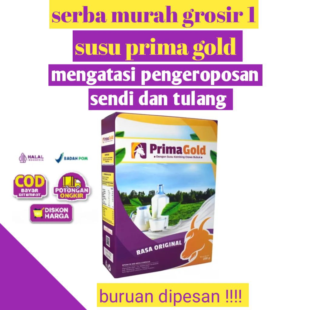 

SUSU kambing etawa Asli prima gold original menyehatkan tulang dan sendi osteoporosis laki laki wanita