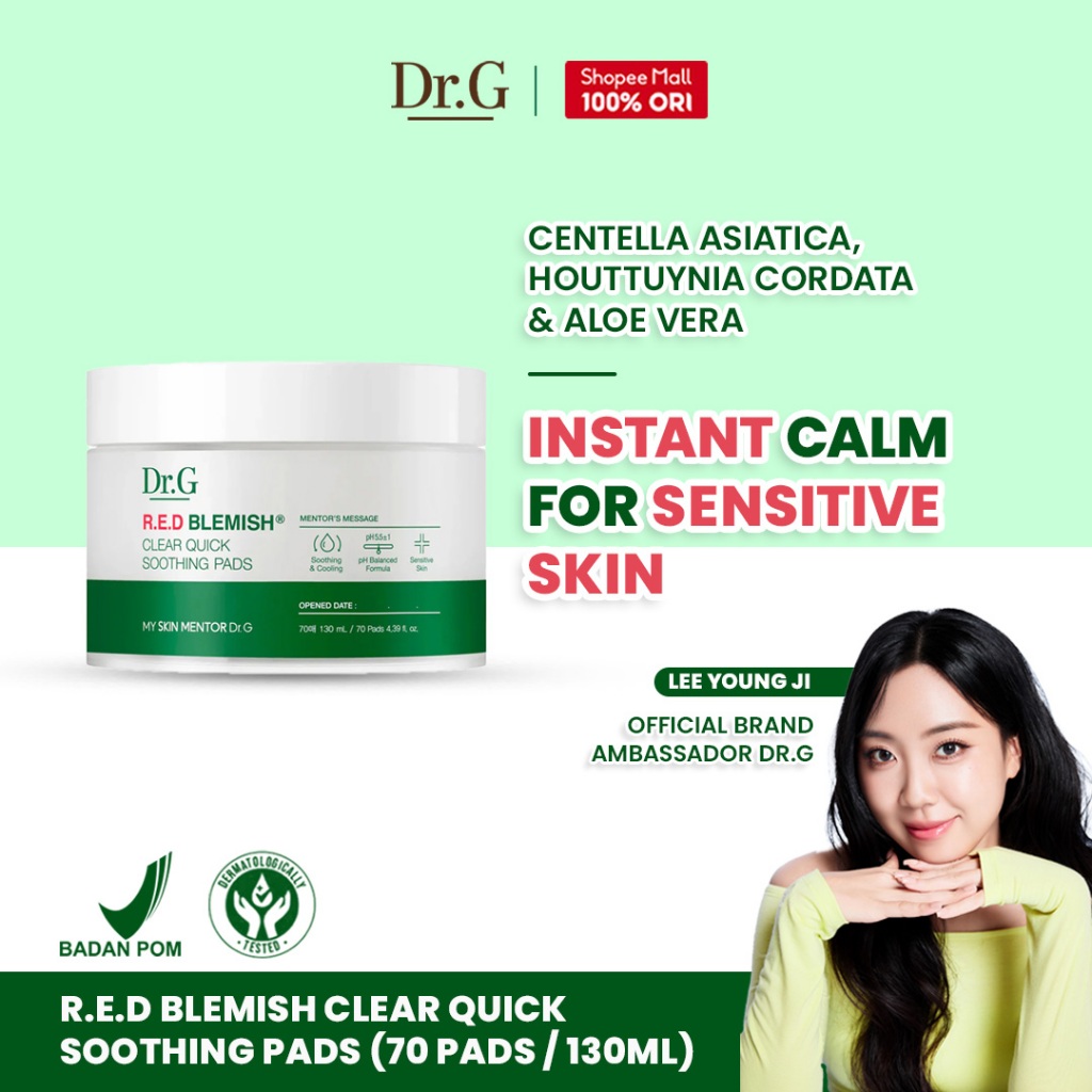 Dr.G R.E.D Blemish Clear Quick Soothing Pads - 70pcs | Toner Masker 10 CICA Complex Hydrating Moistu
