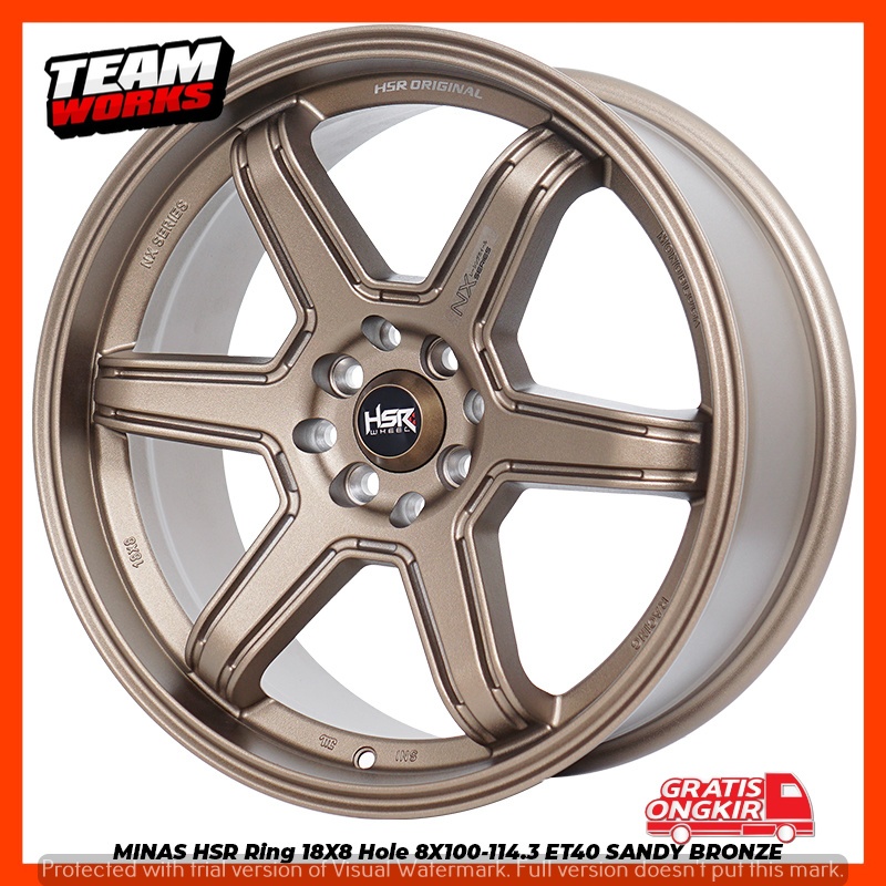 VELG MOBIL PALANG 6 JDM HSR MINAS BRONZE RING 18 UNTUK RAIZE XENIA MAZDA2 R18 ET40