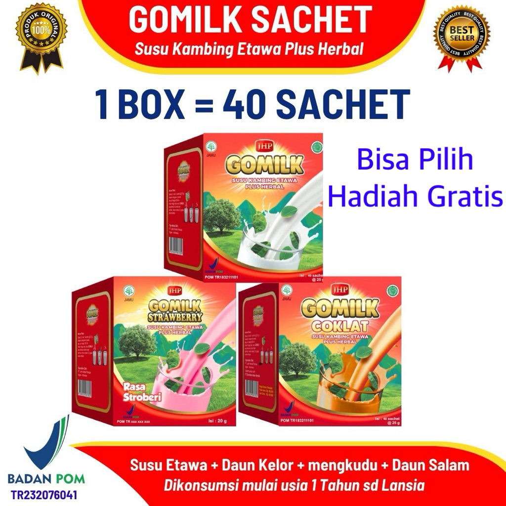 

Susu Kambing Etawa GOMILK Sachet 1kg – Herbal Nafsu Makan, Maag, Asam Urat, Tulang Kuat