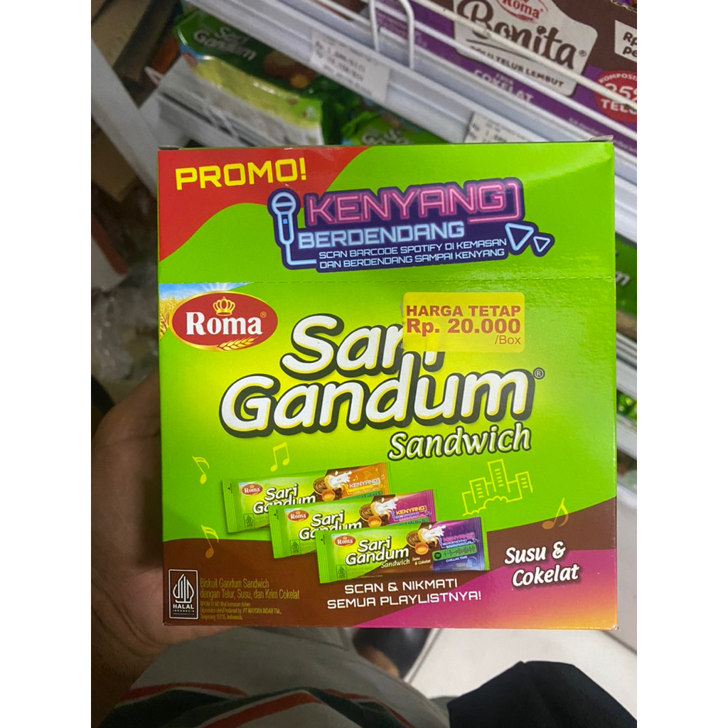 

ROMA SARI GANDUM SANDWICH COKELAT BOX