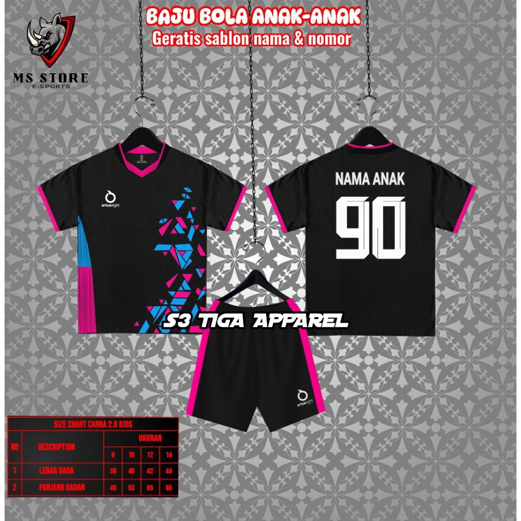 Baju bola anak anak laki-laki dan perempuan usia 3-13tahun setelan Jersey voleyy badminton