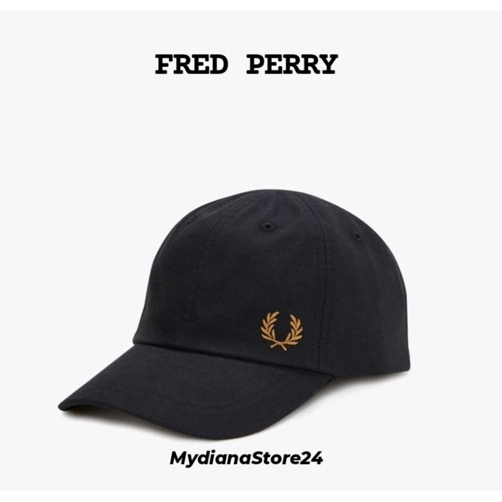 FRED PERRY - FRED PERRY OXFORD CAP  - BLACK