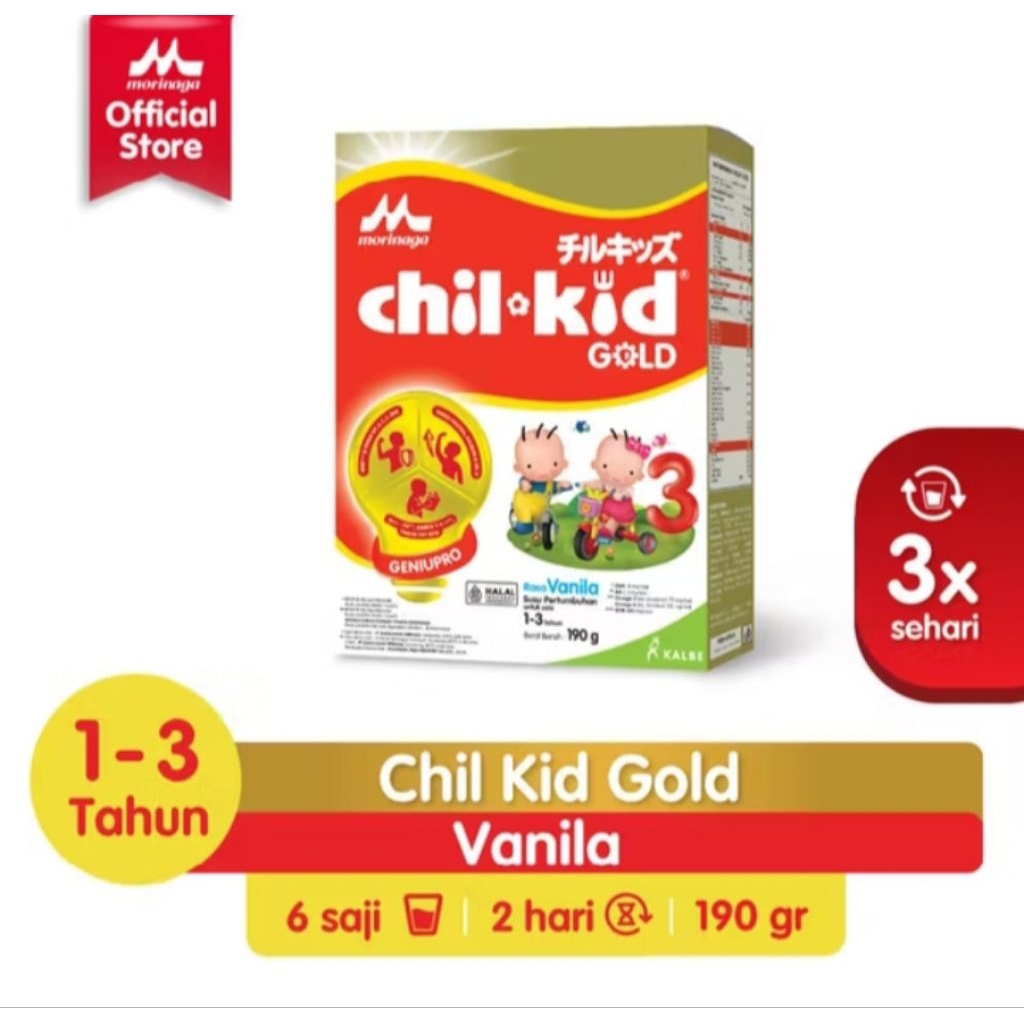 

Morinaga Chil Kid Gold Vanilla / Madu 1-3 th 200gr