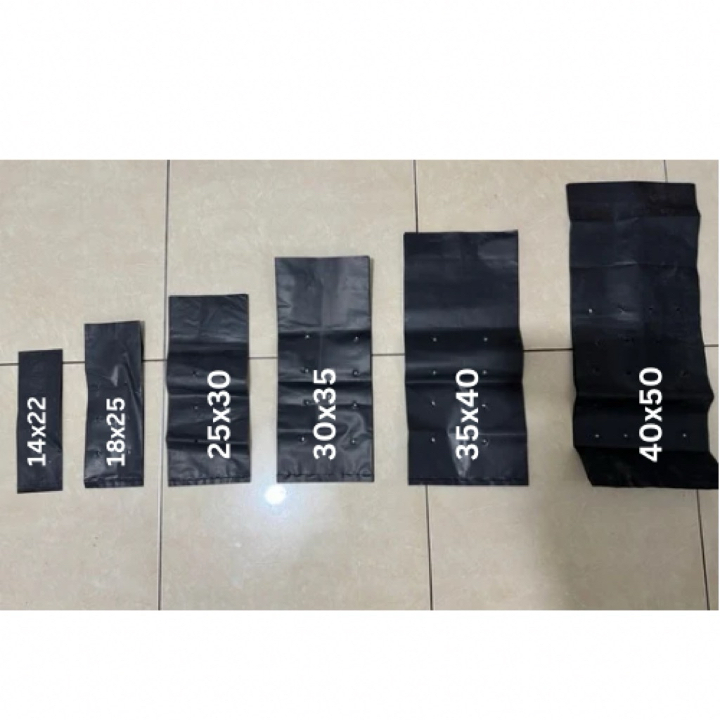 Polybag Tanaman Polibag Polybeg Hitam PE 1Kg | Ukuran 10x15 12x17 14x22 15x21 18x25 20x25 20x30 25x3