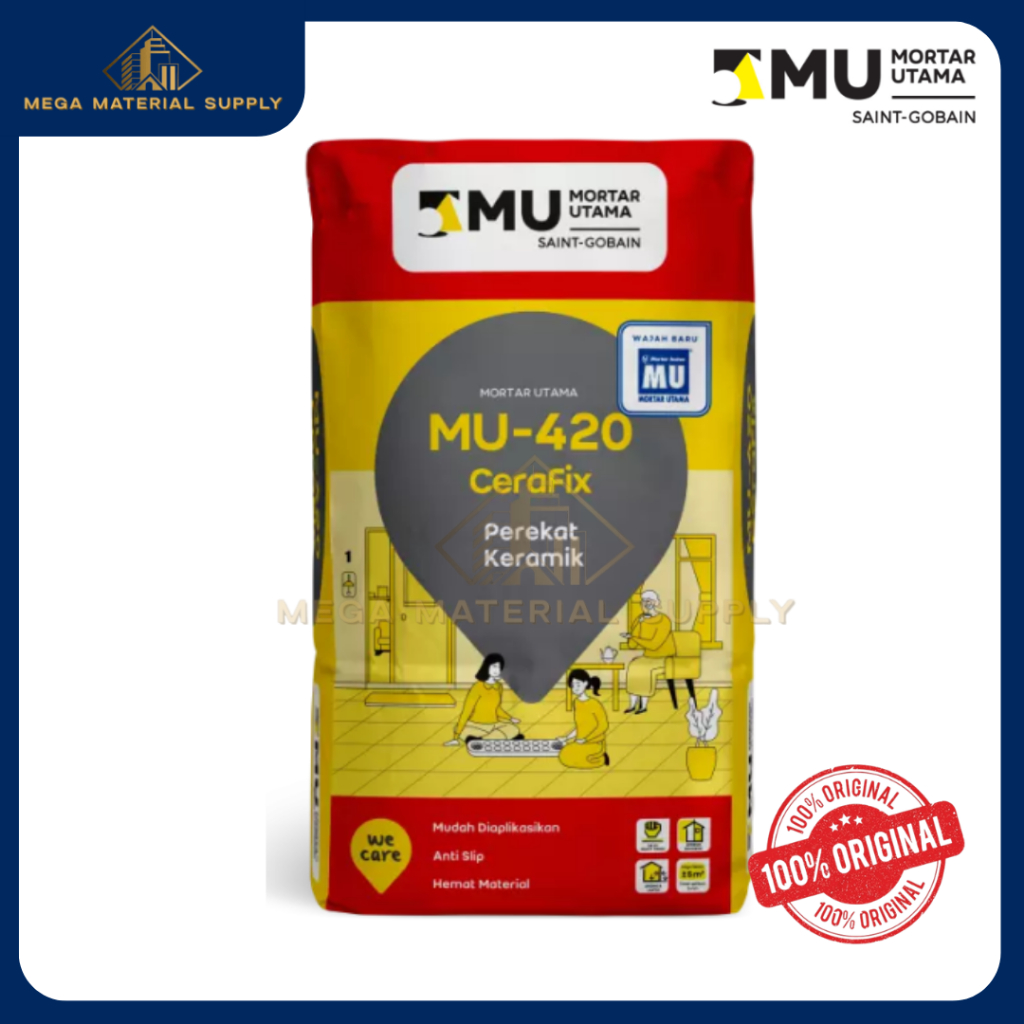 SEMEN MU MORTAR MU 420 PEREKAT KERAMIK DINDING & LANTAI 25KG / SEMEN MU 420