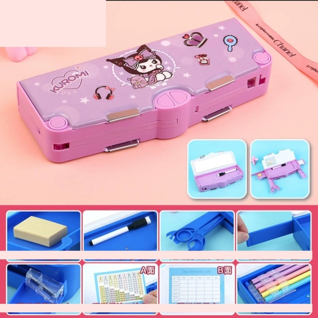 

tempat pensil anak perempuan dua sisi bunny unicorn pencil case pop out kotak pensil magnet cewek