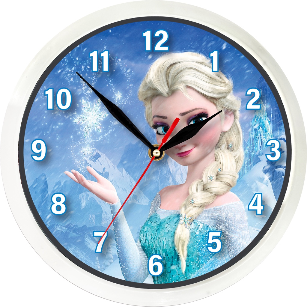 Jam Dinding 1952 Elsa Frozen
