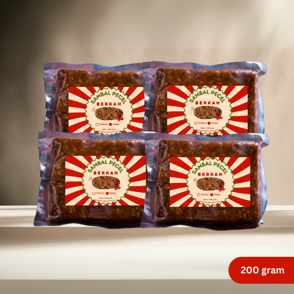 

Sambal Pecel 200gr @4pcs – Kemasan Ekonomis, Level Pedas