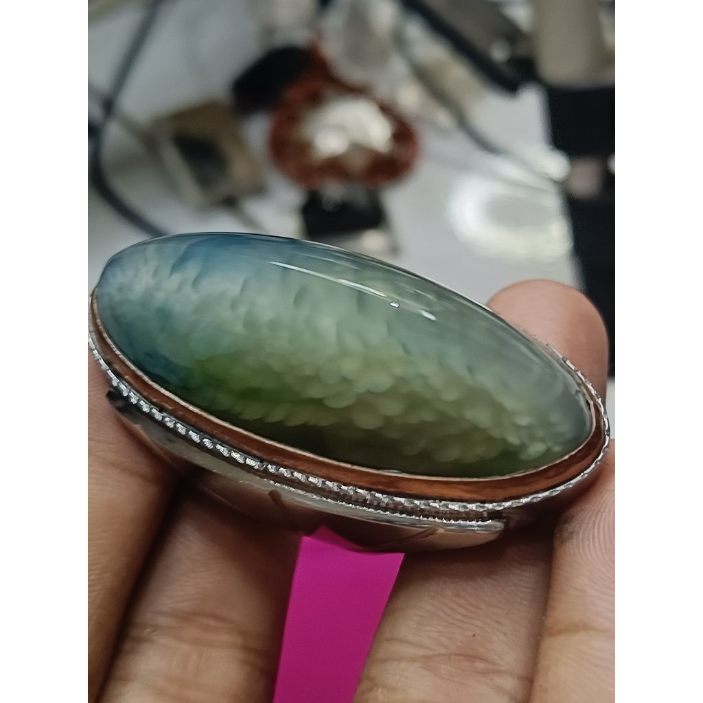 batu akik pandan biru semu lumut