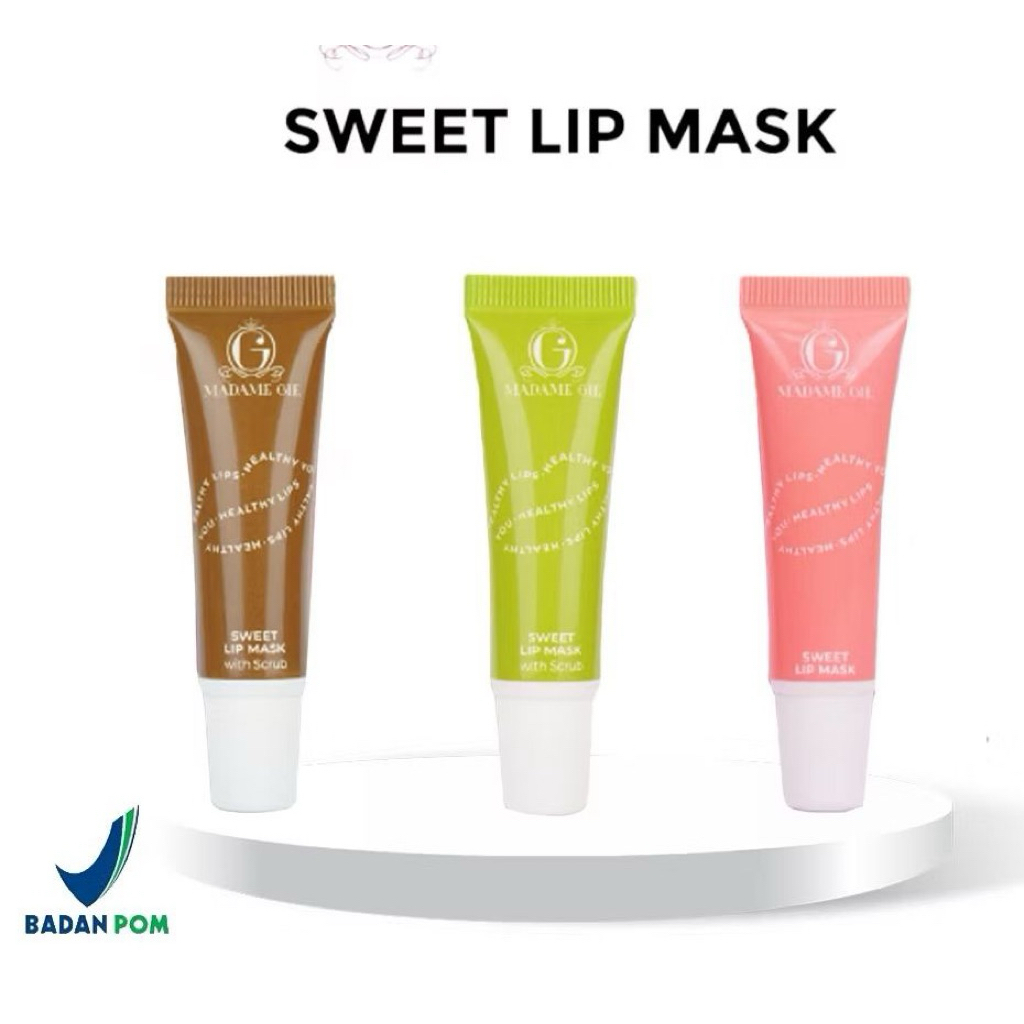 Madame Gie Sweet Lip Mask - Lip Scrub Vitamin E Lip Balm Moisturizer Serum Pencerah Bibir Original