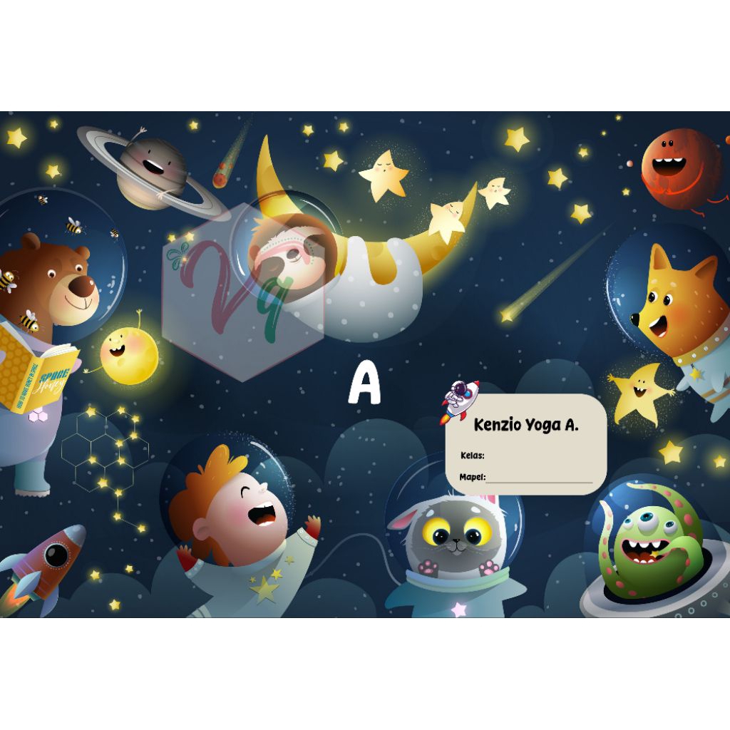 

(Part 1) Isi 10 lembar Sampul Buku Tulis Custom Nama/Kelas/Mapel