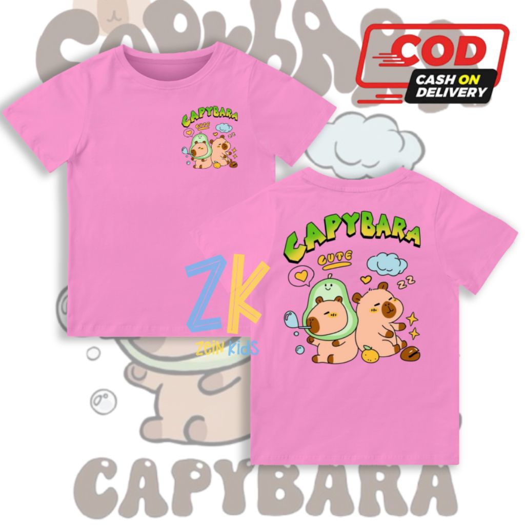 Kaos Anak Capybara - Baju Anak Capybara - T-shirt Anak Capybara