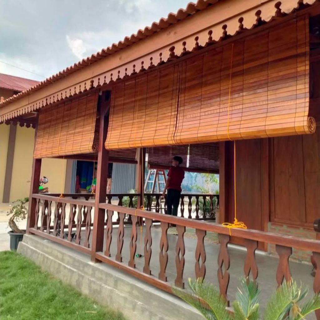 Tirai Kayu Jati/ kerai outdoor/Kerai gulung150cmx200cm
