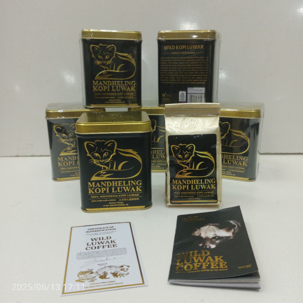 

Worcas Mandheling Black Tin Can 100 gram | Worcas Wild Kopi Luwak Indonesia | Arabika Kopi Luwak