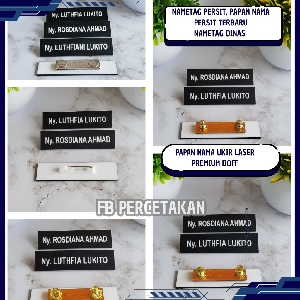 

SEHARI JADI LANGSUNG KIRIM_Papan Nama/Nametag PNS/ASN/P3K/TNI/PERSIT (TERBARU Sesuai MUPUS) Ukir / Grafir Laser Doff Belakang Putih ukuran 8x2 cm