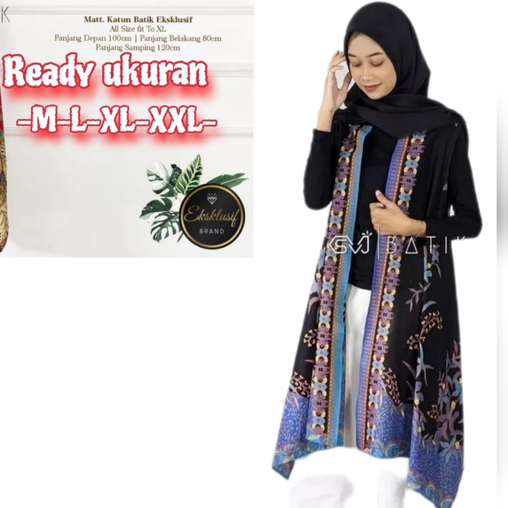 Outer Batik wanita modern vest batik wanita modern vest batik wanita eksklusif Vest Batik Jumbo