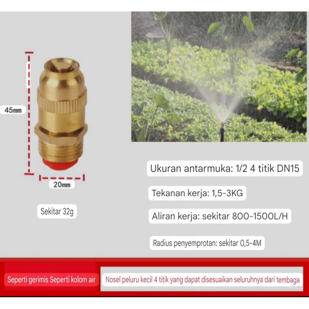 Nozzle Spray Hujan Penyiram Tanaman Sprinkler Penyiram Tanaman Spray Siram Tanaman