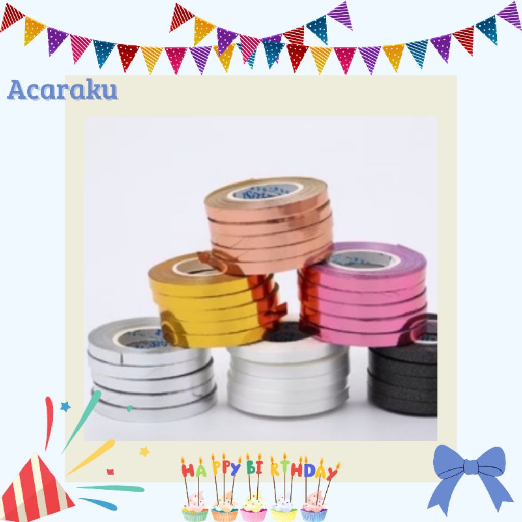 

Pita Balon Foil Metalik Gold/Silver 1 Roll