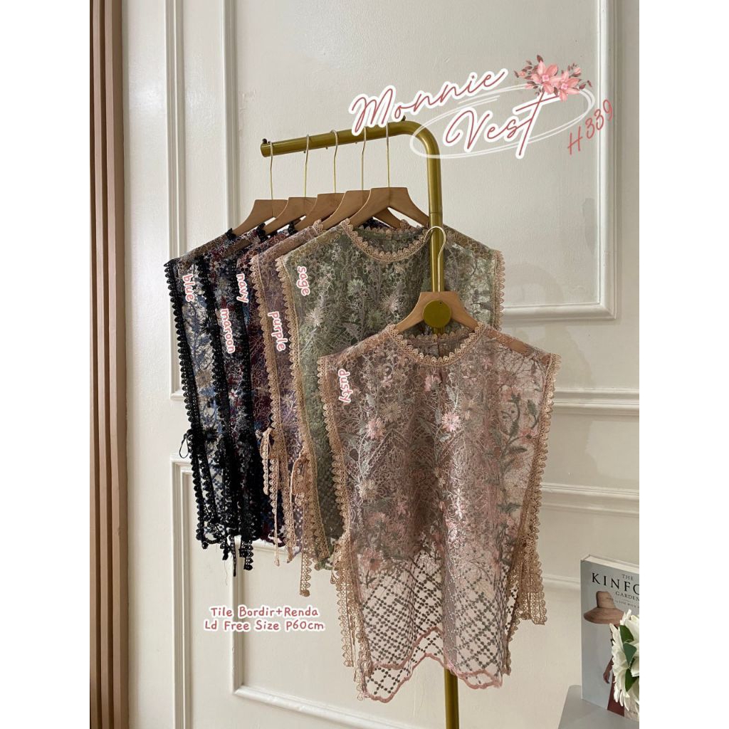 MONNIE VEST BROKAT | Outer Import | | Outer Brokat | | Vest Wanita | | Vest Import |