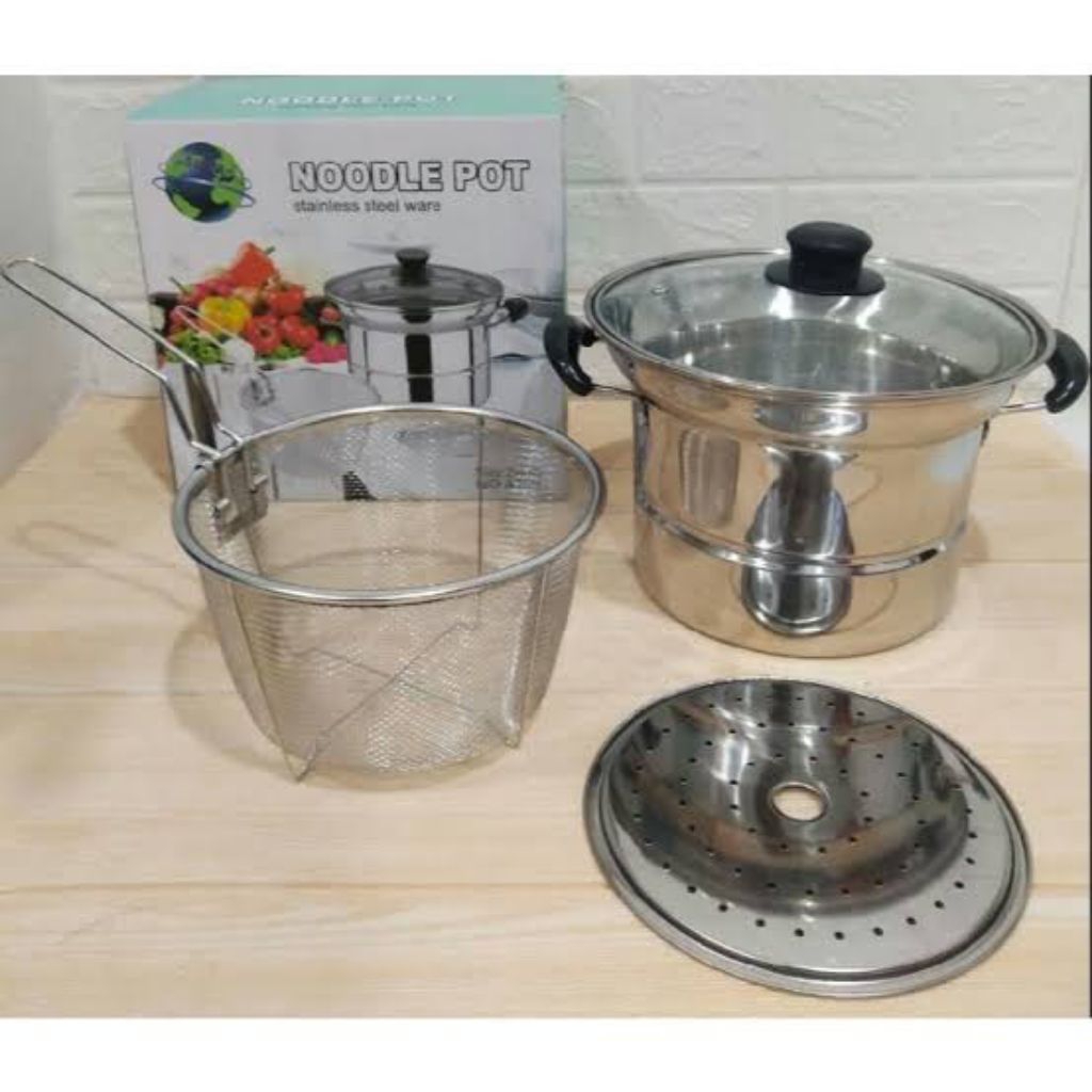 Panci mie kuping 1 set || panci serbaguna + tutup kaca