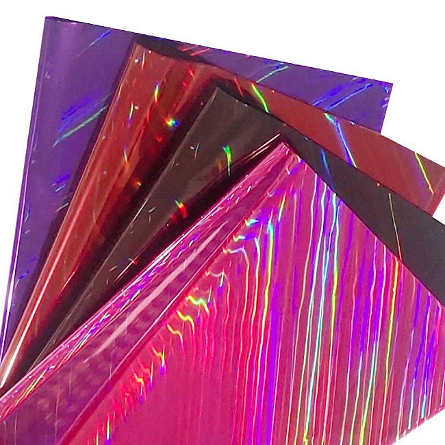 

(5 LEMBAR) Cellophane pelangi transparant / kertas wrapp flower hologram