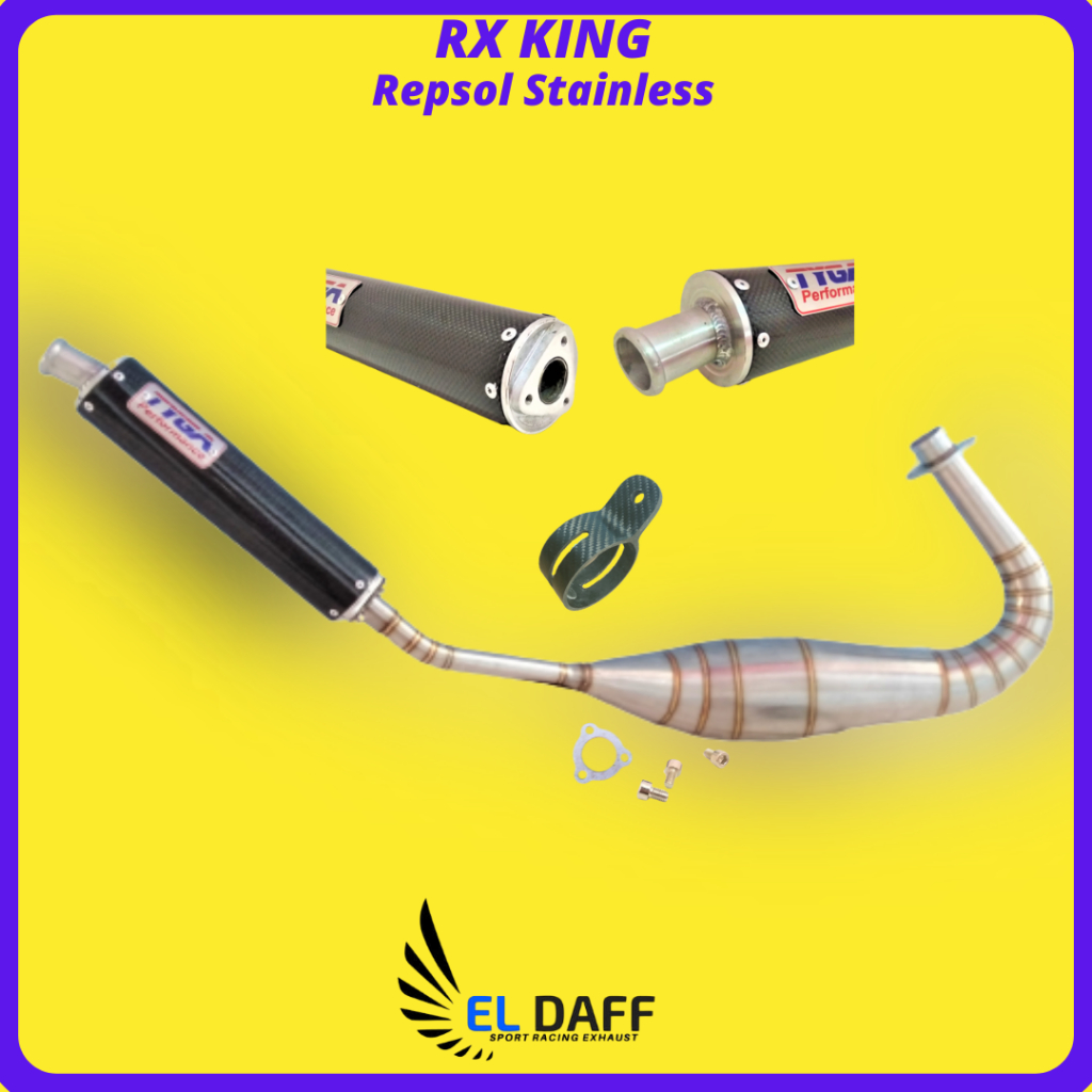 Knalpot RX king - RX Special - RXZ Kolong Repsol Stainless Model Ninja Tyga Slincer Karbon Kevlar