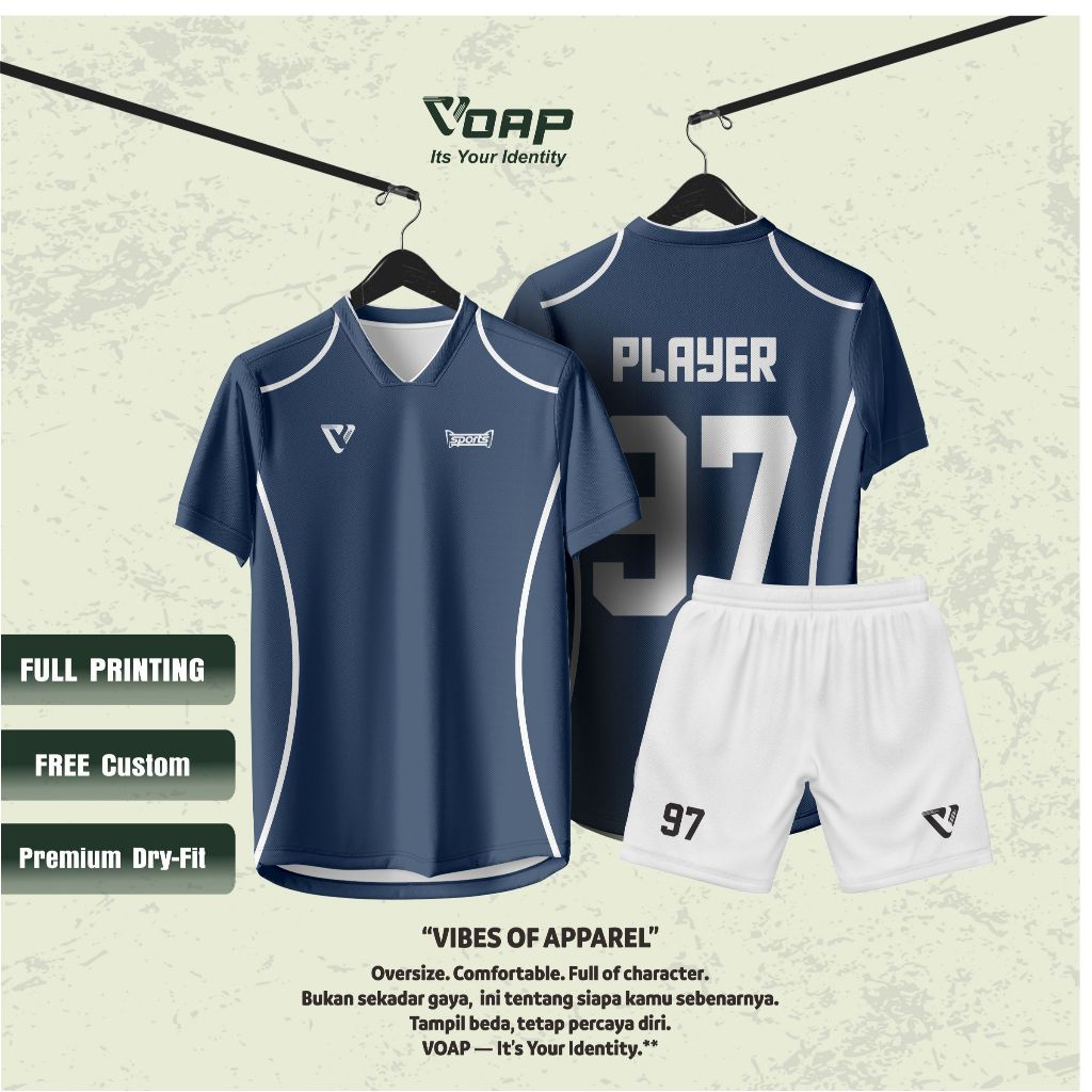 JERSEY FUTSAL JERSEY BOLA / BAJU BOLA  / Baju Futsal + Nama CUSTOM FULL PRINTING GRATIS NAMA LOGO DA