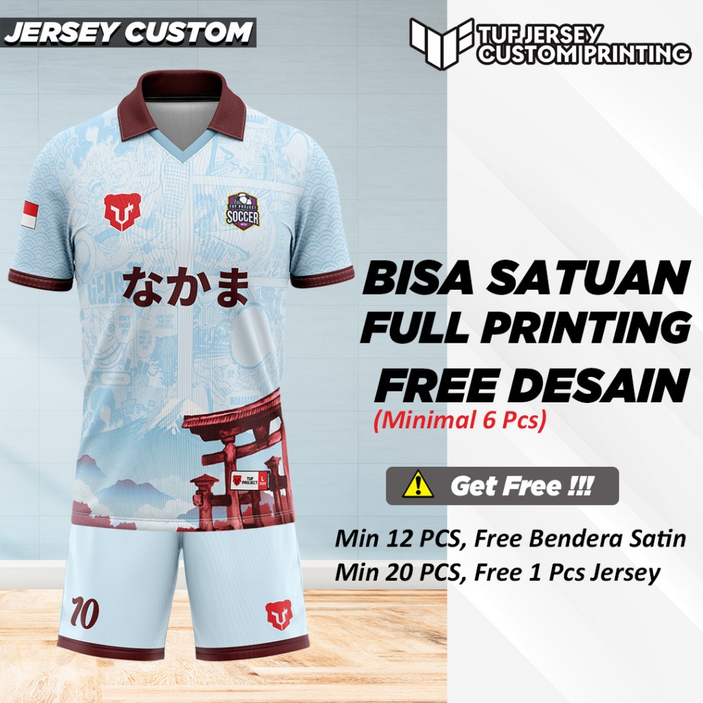 Jersey One Piece Baju Kaos Jarsey Jersey Jersy Jersi Anime Futsal Sepak Bola Kerah Berkerah Vintage 