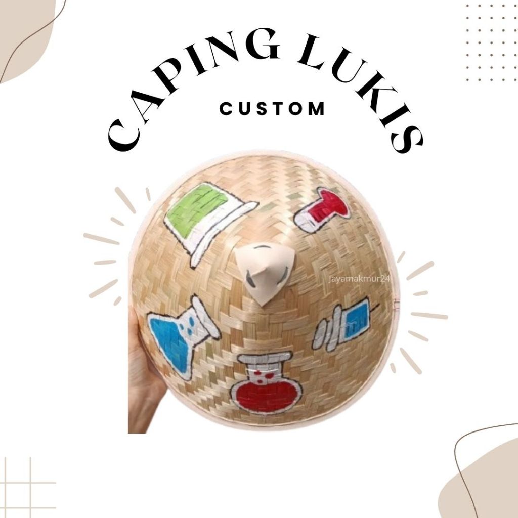 Topi Caping Lukis / topi caping custom lukis