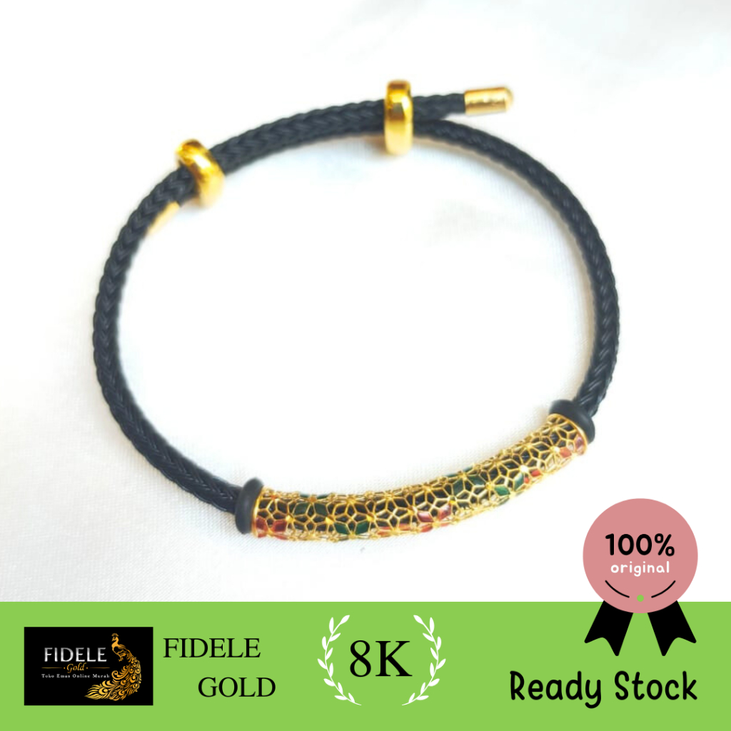 Gelang charm dubai pipa panjang ubs gold fashion emas 375 8k