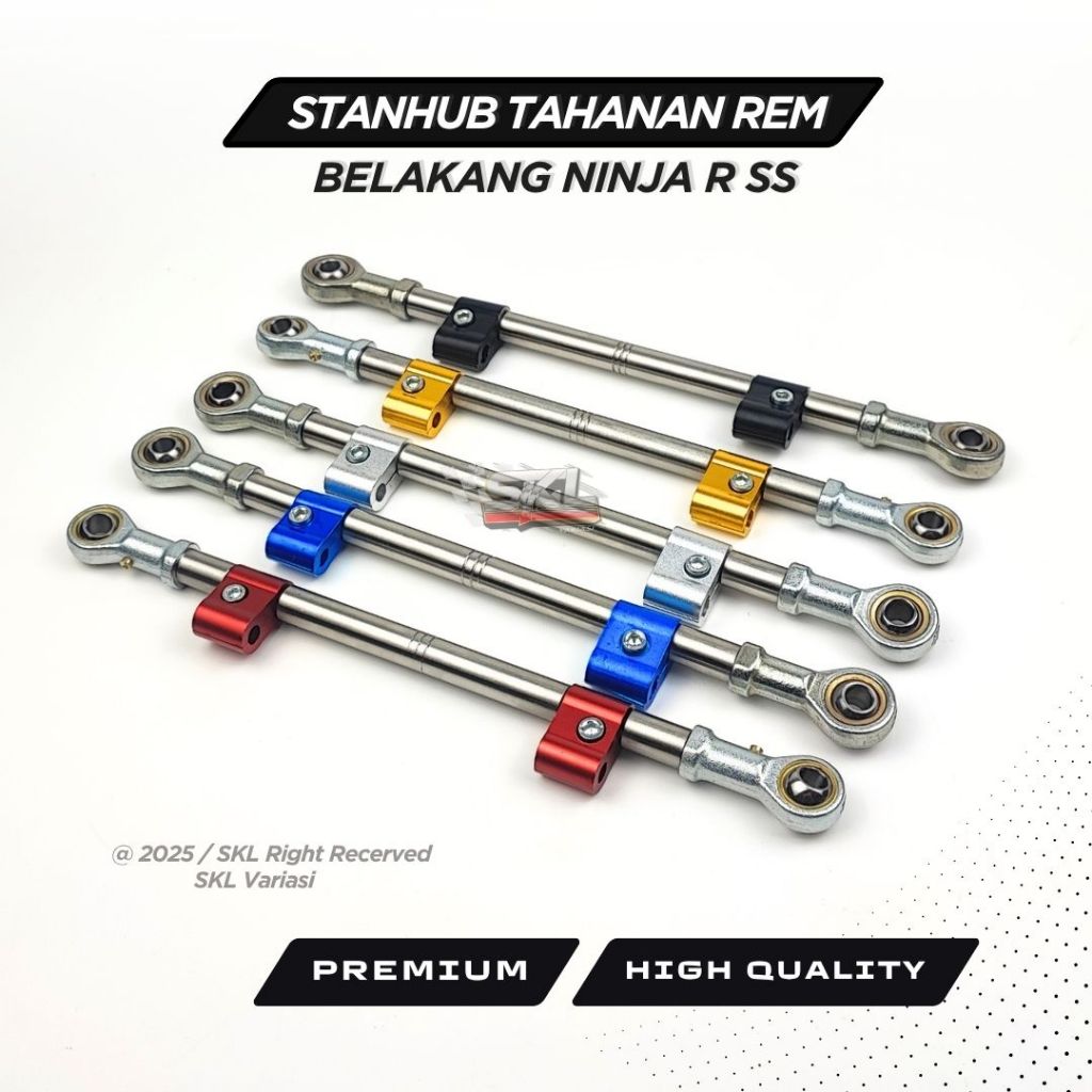 STANHUB TAHANAN REM BELAKANG NINJA R SS M STAINLESS SET KLEM KABEL REM CNC