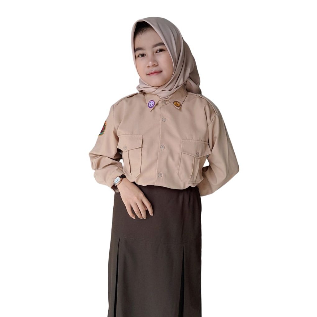 SERAGAM PRAMUKA SMP / SERAGAM SEKOLAH SMP / BAJU COKLAT SMP /  SMA