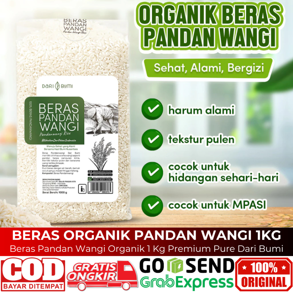 

Beras Pandan Wangi Organik 1 Kg Premium Pure Dari Bumi