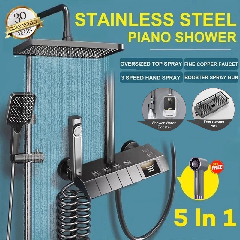 [Kirim dalam 24 jam] Shower Kamar Mandi Shower 1 Set Kamar Mandi Rain Shower + Tampilan Digital -