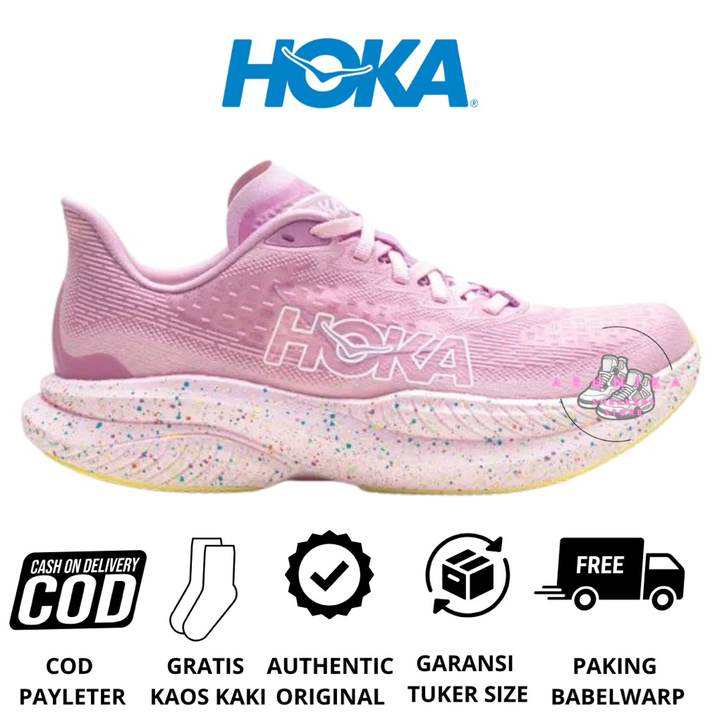 Sepatu Running Wanita Hoka Original Hoka Mach 6 Twighlight lemon