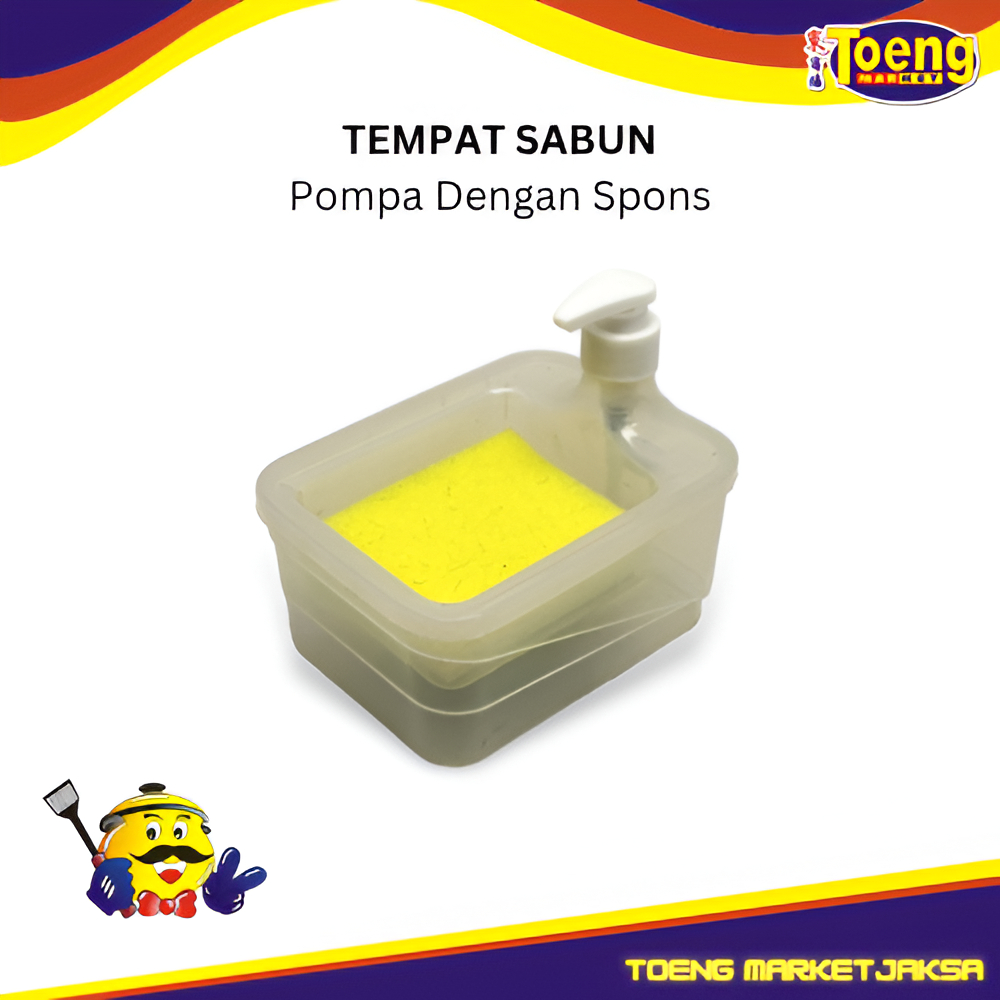 Tempat Sabun Cuci Piring + Spons - TEMPAT SABUN CUCI PIRING KOTAK AU