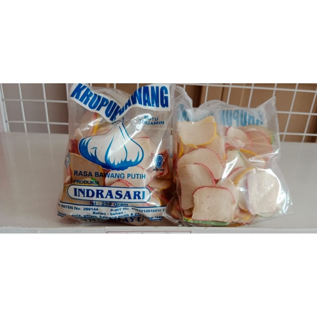 

krupuk rasa bawang warna Indrasari asli kota indramayu