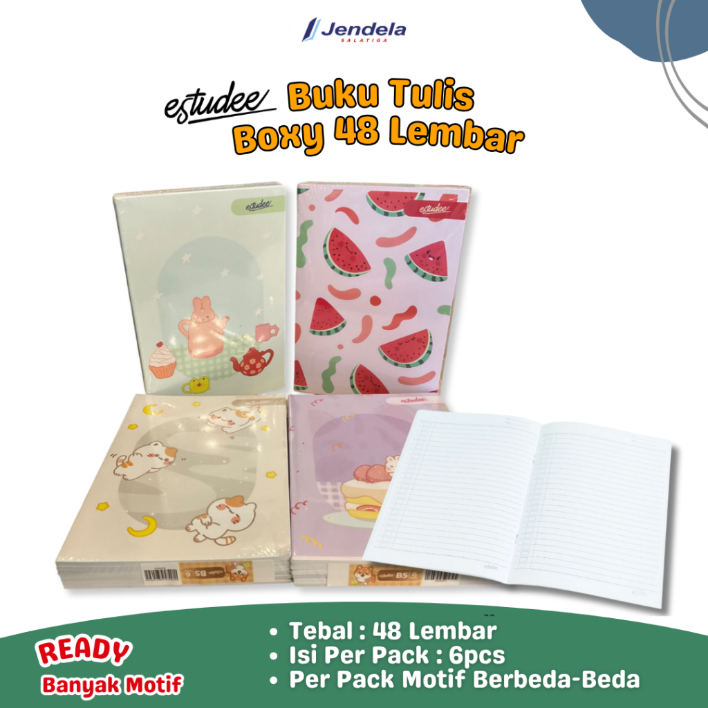 

(Isi 6) Estudee Buku Tulis B5 Boxy 48 Lembar Motif - ATK