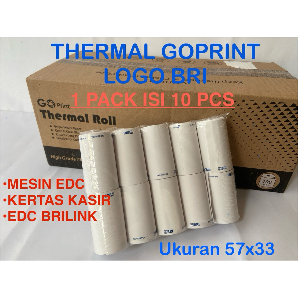 

KERTAS THERMAL GOPRINT 10 PCS 57x33 12-14 meter